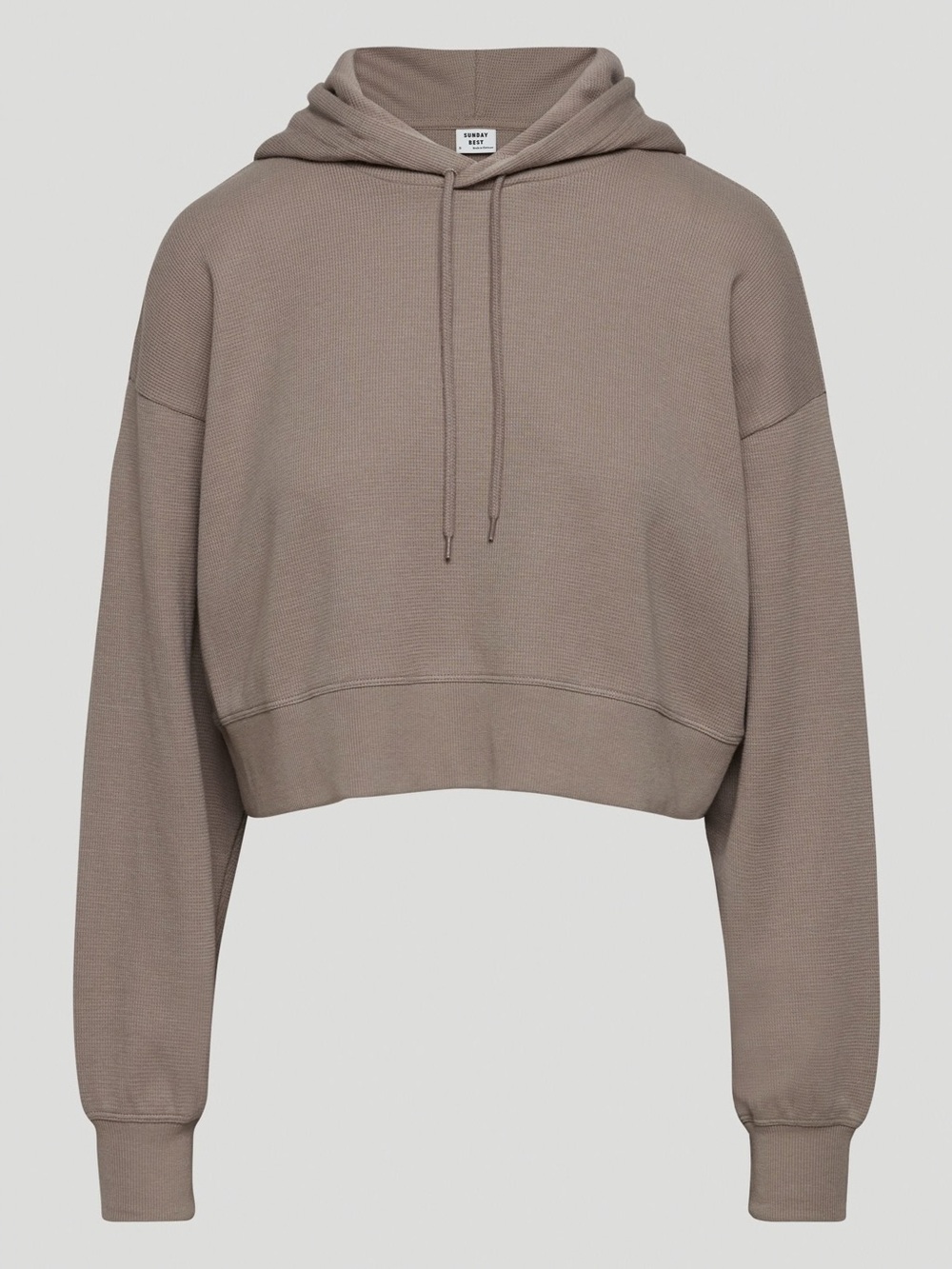 Aritiza Sunday Best Small 
Baby Waffle Relaxed Hoodie
- Taupe